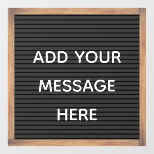 Schwarzes Letterboard in Frame Custom Message Fensteraufkleber (Blatt)