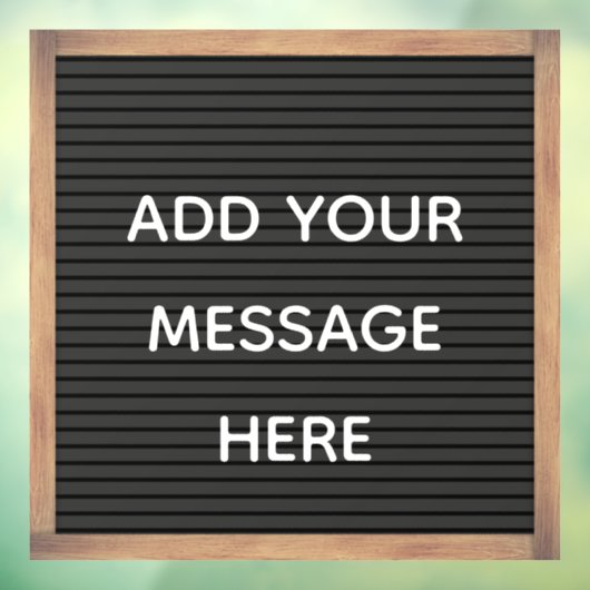 Schwarzes Letterboard in Frame Custom Message Fensteraufkleber (Blatt 3)