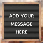 Schwarzes Letterboard in Frame Custom Message Fensteraufkleber (Blatt 2)