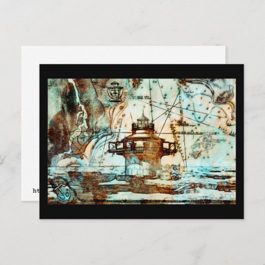 Schwarzes Leuchtturm und Karte (Vorne/Hinten)