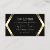 Schwarzes Licht auffangen Golden Geometric Stilvol Visitenkarte (Rückseite)