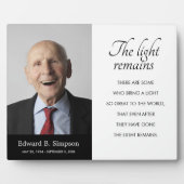 Schwarzes Licht bleibt Gedenkgedicht-Foto Fotoplatte (Vorderseite)