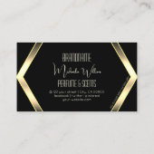 Schwarzes Licht - Goldenes geometrisches Elegant Visitenkarte (Rückseite)