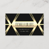 Schwarzes Licht - Goldenes geometrisches Elegant Visitenkarte (Vorderseite)