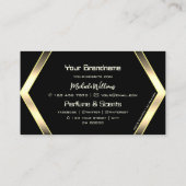 Schwarzes Licht, goldenes geometrisches Schimmern Visitenkarte (Rückseite)