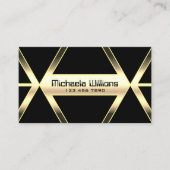 Schwarzes Licht, goldenes geometrisches Schimmern Visitenkarte (Vorderseite)
