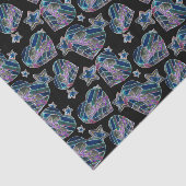 Schwarzes Licht Neon Glow Xmas Herzen und Sterne Seidenpapier (Ausschnitt)