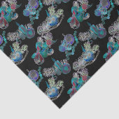 Schwarzes Licht Neon Glühen Weihnachtskerzenmuster Seidenpapier (Ausschnitt)