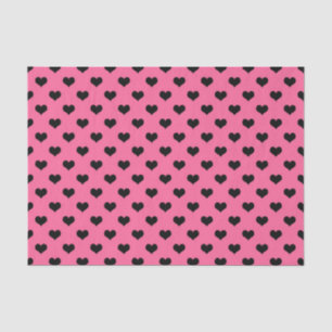 Schwarzes Liebe Herz auf rosa Hintergrund Seidenpapier