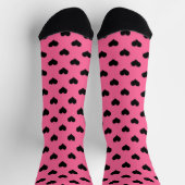 Schwarzes Liebe Herz auf rosa Hintergrund Socken (Oben)