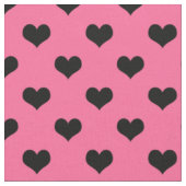 Schwarzes Liebe Herz auf rosa Hintergrund Stoff (Nahaufnahme)