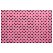 Schwarzes Liebe Herz auf rosa Hintergrund Stoff (Fat Quarter (45,7 x 55,9 cm))
