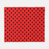 Schwarzes Liebe Herz auf rotem Hintergrund Fleecedecke (Vorderseite (Horizontal))