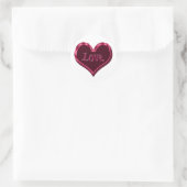 Schwarzes Liebe Runder Aufkleber (Tasche)