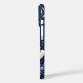 Schwarzes lila Blumenmuster - Dunkelfärbung Case-Mate iPhone Hülle (Rückseite / Links)