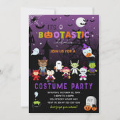 Schwarzes Lila bootastisches Halloween-Kostüm-Part Einladung (Vorderseite)