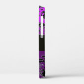 SCHWARZES LILA DAMASK-MONOGRAMM, GOLTOMIE Case-Mate iPhone HÜLLE (Rückseite / Links)