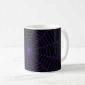 Schwarzes lila Halloween-Muster Kaffeetasse (VorderseiteRechts)