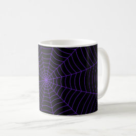 Schwarzes lila Halloween-Muster Kaffeetasse