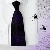 Schwarzes lila Halloween-Muster Krawatte
