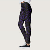 Schwarzes lila Halloween-Muster Leggings (Links)