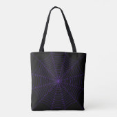 Schwarzes lila Halloween-Muster Tasche (Rückseite)