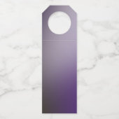 Schwarzes Lila Ombre Gradient Blur Abstract Design Flaschenanhänger (Rückseite)