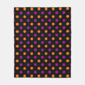 Schwarzes Lila Orange Tupfenmuster Fleecedecke (Vorderseite)