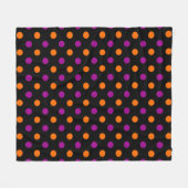 Schwarzes Lila Orange Tupfenmuster Fleecedecke (Vorderseite (Horizontal))