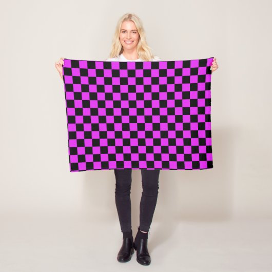 Schwarzes Lila Prüfmuster Kariert Fleecedecke (Beispiel)