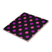 Schwarzes Lila Rosa Punkte Muster  Fliese (Seite)
