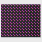 Schwarzes Lila Rosa Punkte Muster  Geschenkpapier (Flach)