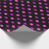 Schwarzes Lila Rosa Punkte Muster  Geschenkpapier (Ecke)