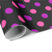 Schwarzes Lila Rosa Punkte Muster  Geschenkpapier (Rolleneckpunkt)