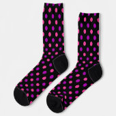 Schwarzes Lila Rosa Punkte-Muster Socken (Linkes Detail)
