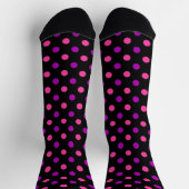 Schwarzes Lila Rosa Punkte-Muster Socken (Oben)