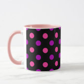 Schwarzes Lila Rosa Punkte Muster Tasse (Links)