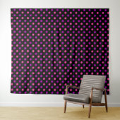Schwarzes Lila Rosa Punkte-Muster  Wandteppich (Beispiel (Horizontal))