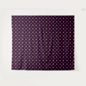 Schwarzes Lila Rosa Punkte-Muster  Wandteppich (Vorderseite (Horizontal))