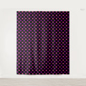Schwarzes Lila Rosa Punkte-Muster  Wandteppich (Vorderseite)