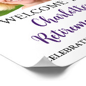 Schwarzes Lila Ruhestand Party 8.5x11 Foto Poster (Ecke)