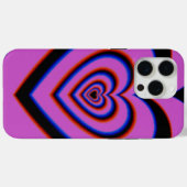 Schwarzes Lila Trippy-Hypnotic-Herz-Liebe-Muster Case-Mate iPhone Hülle (Rückseite (Horizontal))