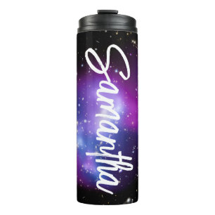 Schwarzes Lila und Blau Himmlisches Foto Personali Thermosbecher