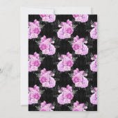 Schwarzes, Lila und silberfarbenes florales Gotisc Einladung (Rückseite)