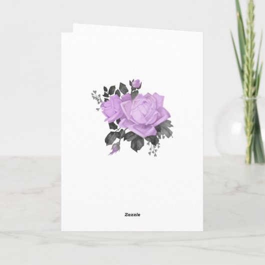 Schwarzes, Lila und silbernes florales Gotisches H Dankeskarte (Rückseite)