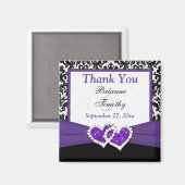 Schwarzes, Lila, weißes Damassohnenmagazin Magnet (Vorderseite/Rückseite)