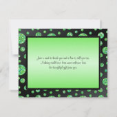 Schwarzes, Limoner Glittery Polka-Punkt danken Dankeskarte (Rückseite)