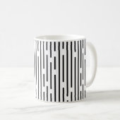 Schwarzes Linien-Geometrisches Muster Kaffeetasse (VorderseiteRechts)