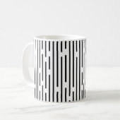 Schwarzes Linien-Geometrisches Muster Kaffeetasse (Vorderseite Links)