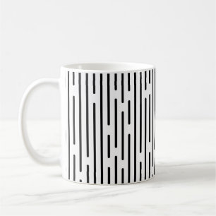 Schwarzes Linien-Geometrisches Muster Kaffeetasse